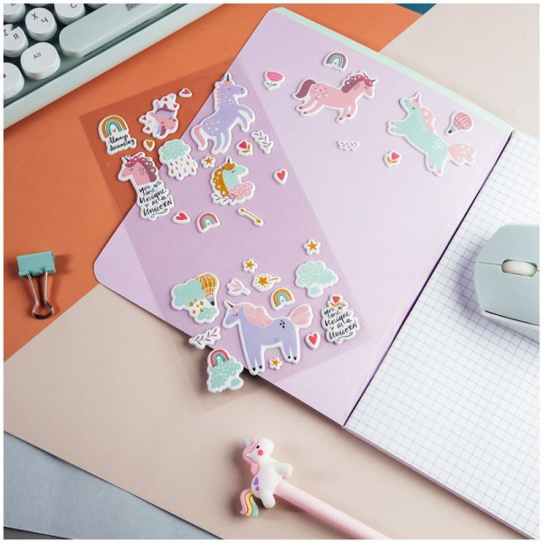 Наклейки объемные MESHU "Unicorn dream" 10 x 19 см RE-MS_36955