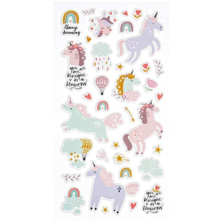 Наклейки объемные MESHU "Unicorn dream" 10 x 19 см RE-MS_36955