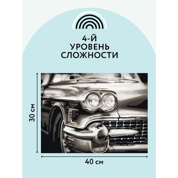 Картина по номерам на холсте ТРИ СОВЫ "Винтажный автомобиль" 30 x 40 см с акриловыми красками и кистями RE-КХ_44121