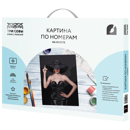 Картина по номерам на холсте ТРИ СОВЫ "Высокая мода" 30 x 40 см с акриловыми красками и кистями RE-КХ_44118