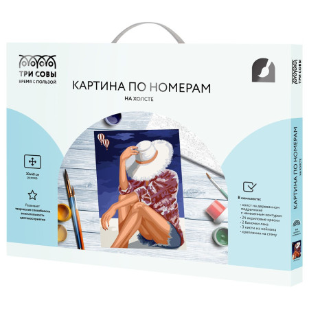 Картина по номерам на холсте ТРИ СОВЫ "На отдыхе" 30 x 40 см, краски, кисть RE-КХ3040_53869