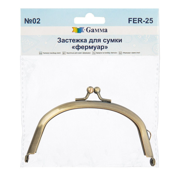 Застежка для сумки "фермуар" GAMMA 10.5 x 6.5 см 1 шт №02 под состаренную бронзу FER-25-02