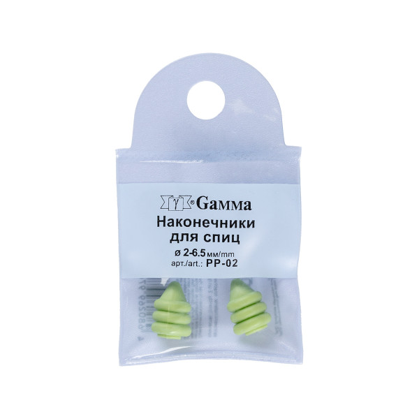 Наконечники для спиц GAMMA 2 - 6.5 мм 2 шт в чехле PP-02-2