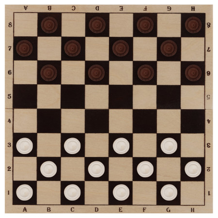 Шашки ТРИ СОВЫ деревянные с деревянной доской 29 x 29 см RE-НИ_46629