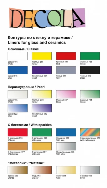 Контур акриловый по стеклу/керамике DECOLA 18 мл, 512 Небесно-голубой NP-5303512