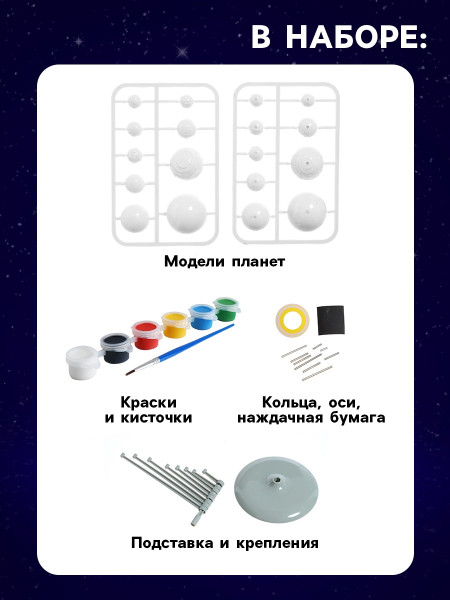 Набор для опытов ЭВРИКИ "Планетарий" собери и раскрась сам №SL-0051 SIM-1353276