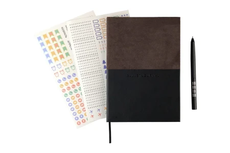 Блокнот для записей Стихия Bullet Journal 100 г/м2, 14 x 20 см, 80 л, жесткая обложка, черный MPST04047