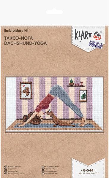 Набор для вышивания KLART "Таксо-йога" 21 х 12.5 см 8-544