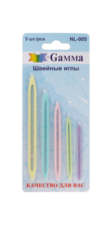 Иглы для вязаных изделий GAMMA 5 шт ассорти (4.6 см, 5.2 см, 6.5 см, 7.3 см, 8.6 см) NL-005
