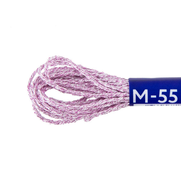 Нитки для вышивания GAMMA мулине NM металлик 6 м белый/розовый MG-NM-55
