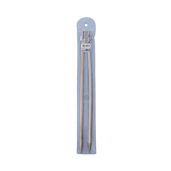 Спицы прямые GAMMA бамбук d 9.0 мм 35-36 см BL2-90