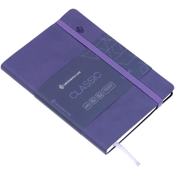 Записная книжка А6 80л. Greenwich Line "Classic. Lilac" ЛАЙТ, кожзам, с резинкой, фактурное тиснение, блок в клетку RE-NA6_50842