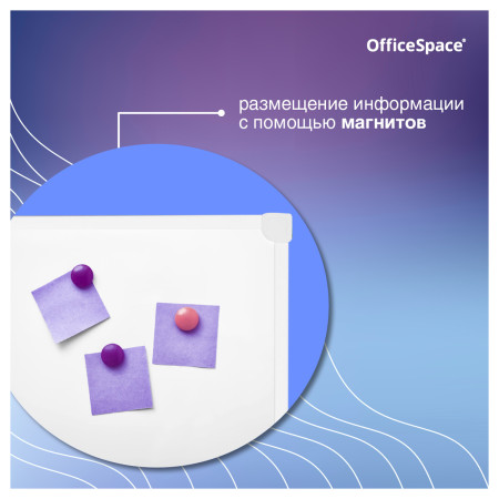 Доска магнитно-маркерная OfficeSpace 45 x 60 см, рамка ПВХ, полочка RE-MR_20412