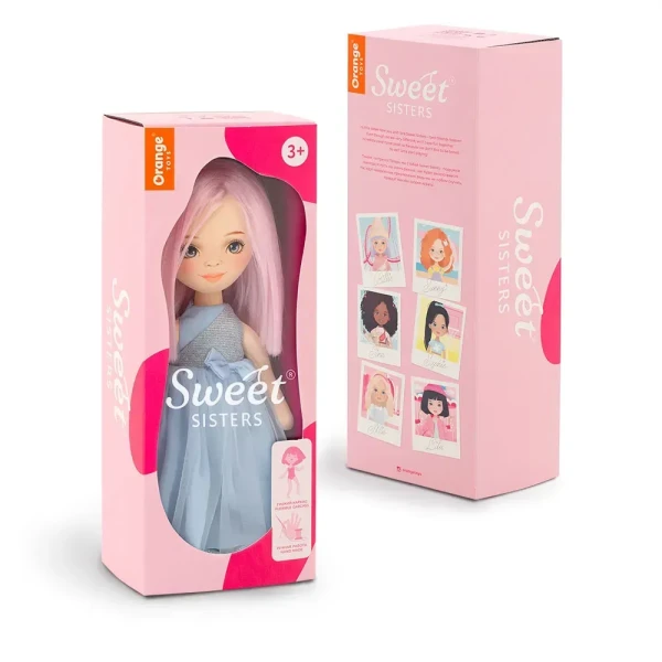 Мягкая игрушка ORANGE TOYS BILLIE в голубом атласном платье 32 см. Серия: Вечерний шик ORT-SS06-06