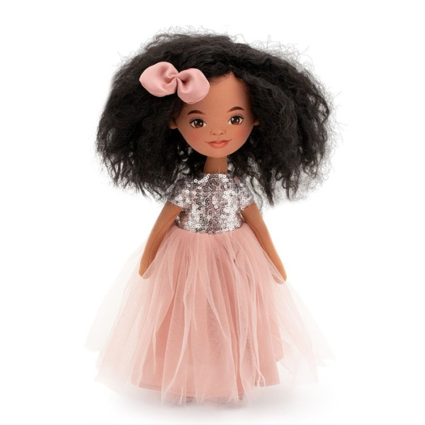 Мягкая игрушка ORANGE TOYS TINA в розовом платье с пайетками 32 см. Серия: Вечерний шик ORT-SS05-05