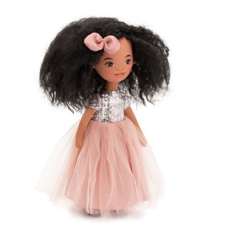 Мягкая игрушка ORANGE TOYS TINA в розовом платье с пайетками 32 см. Серия: Вечерний шик ORT-SS05-05