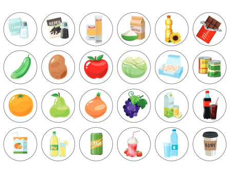 Лото Baby Toys с деревянными фишками "В магазин за продуктами" 6 карточек, 48 фишек, 3+ KOR-05029