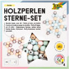 Набор для плетения бусинами FOLIA Sterne-Set Pastel 160 дерев. бусин, серебристый шнур FL-22522