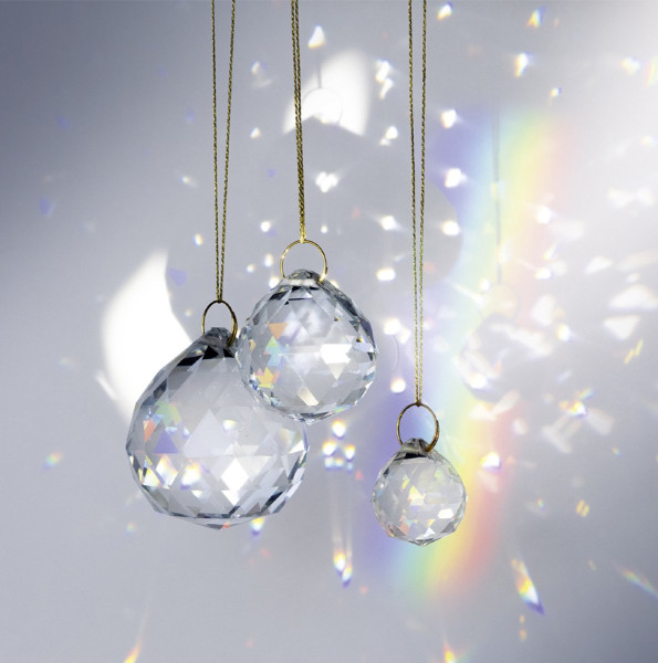 Набор для творчества Ловец снов FOLIA Sun Catcher Crystal Trio, 3 стеклянных кристалла (2,3,4 см), золотистая нить 16 м FL-23849