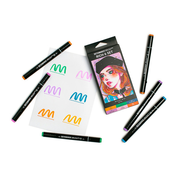 Набор маркеров SKETCHMARKER Brush Rich 6 шт MPSMB-6RICH