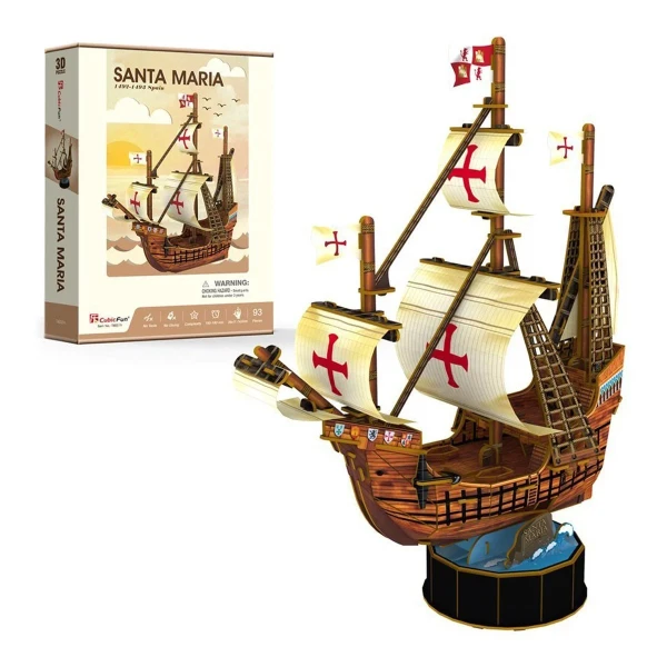 3D пазл CubicFun Серия "Корабли" Санта-Мария, 93 деталей UT-T4031h