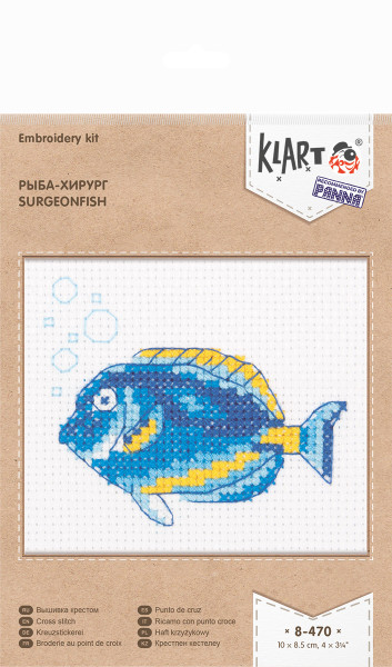 Набор для вышивания KLART "Рыба-хирург" 10 х 8.5 см 8-470