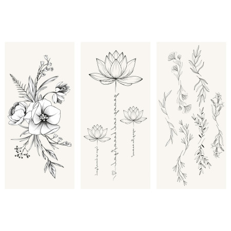 Наклейка-тату MESHU "Flowers" 9 x 19 см, инд. уп., европодвес RE-MS_65531