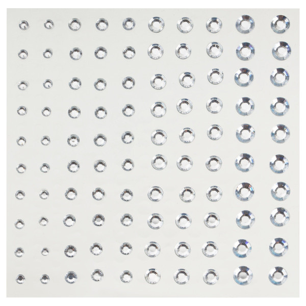 Наклейки акриловые MESHU "Silver rain" 100 страз RE-MS_64966